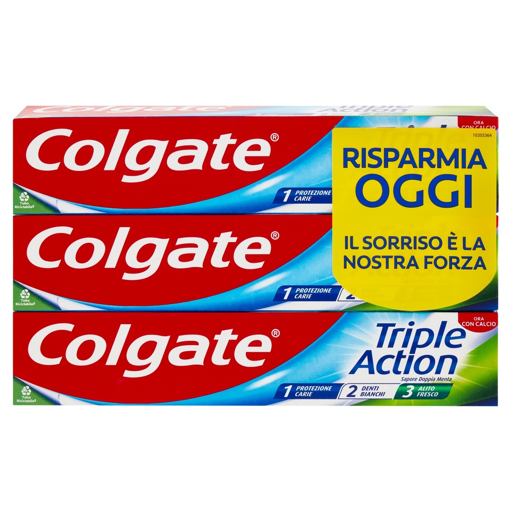 Colgate dentifricio Triple Action protezione carie 4x75 ml